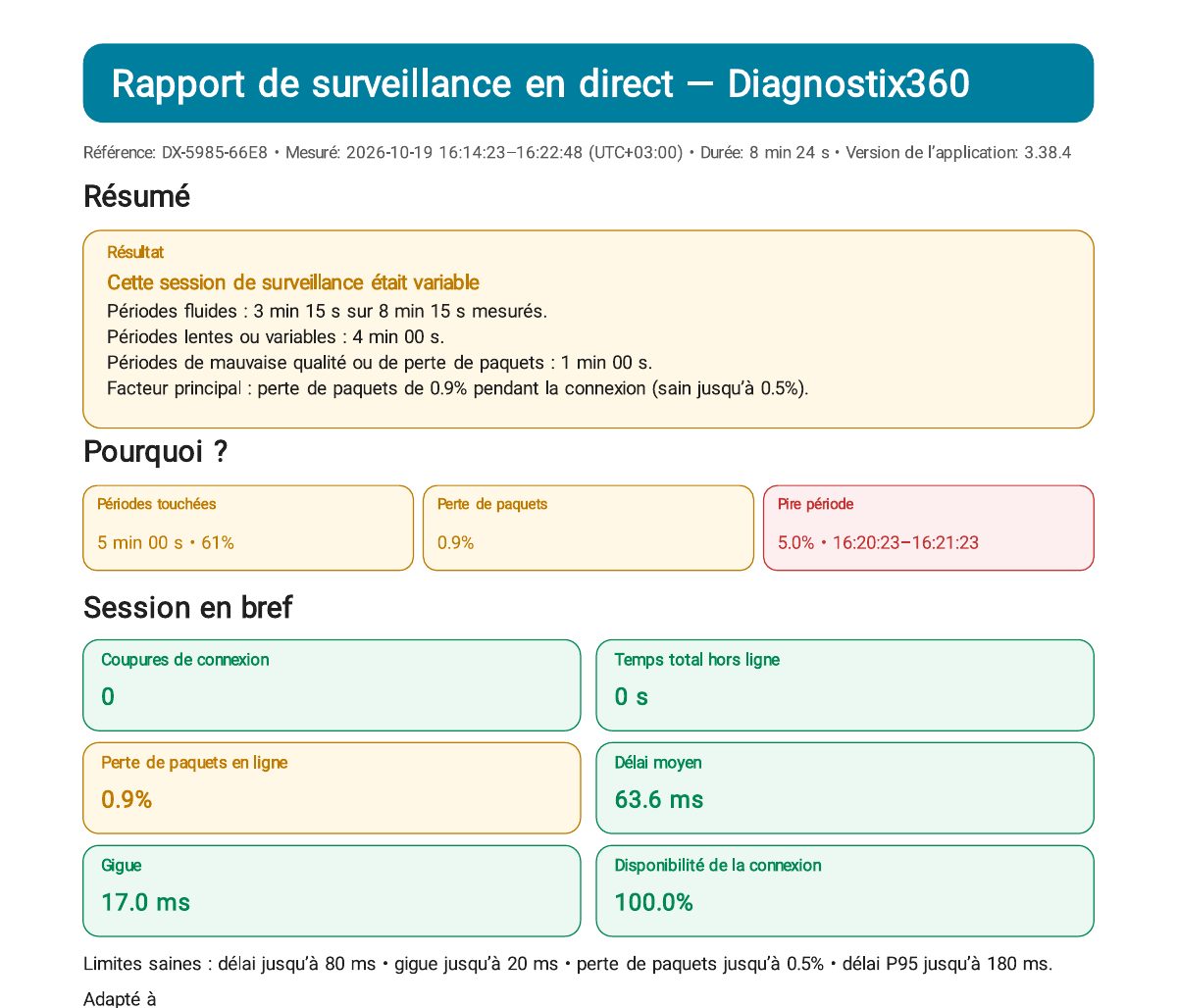 Rapport de surveillance